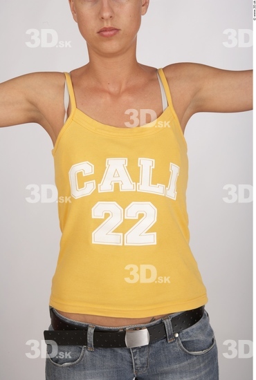 Upper Body Whole Body Woman Casual Singlet Slim Studio photo references