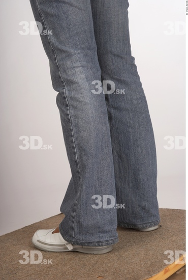 Calf Whole Body Woman Casual Jeans Slim Studio photo references