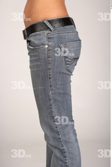 Thigh Whole Body Woman Casual Jeans Slim Studio photo references