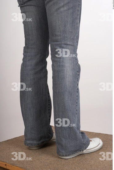 Calf Whole Body Woman Casual Jeans Slim Studio photo references