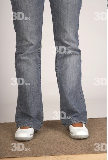 Calf Whole Body Woman Casual Jeans Slim Studio photo references