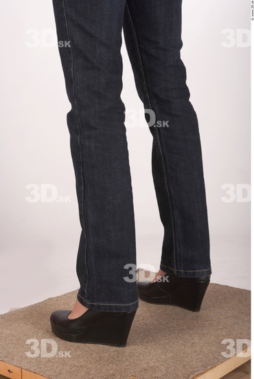 Calf Whole Body Woman Casual Jeans Slim Studio photo references