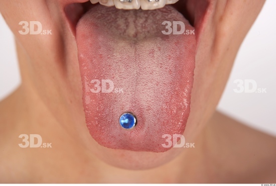 Whole Body Tongue Woman Piercing Slim Studio photo references