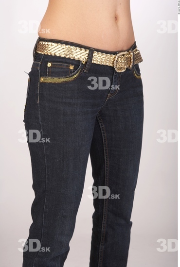 Thigh Whole Body Woman Casual Jeans Slim Studio photo references