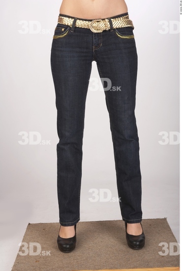 Leg Whole Body Woman Casual Jeans Slim Studio photo references