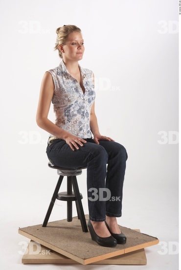 Whole Body Woman Artistic poses White Casual Slim