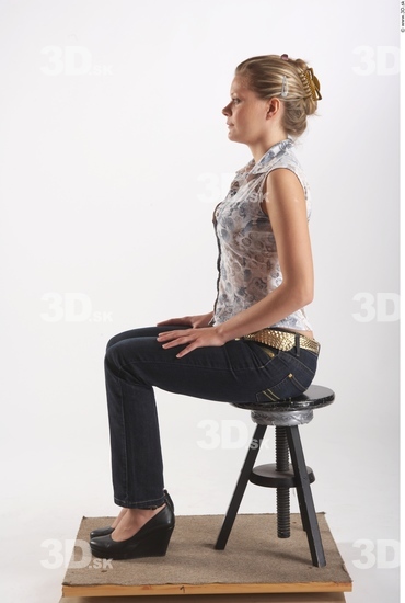 Whole Body Woman Artistic poses White Casual Slim