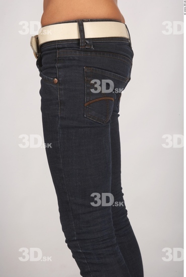 Thigh Whole Body Woman Casual Jeans Slim Studio photo references