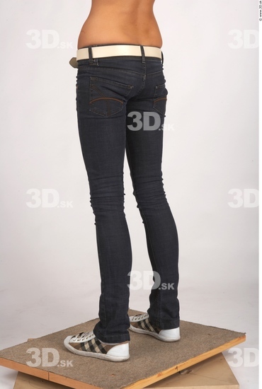 Leg Whole Body Woman Casual Jeans Slim Studio photo references