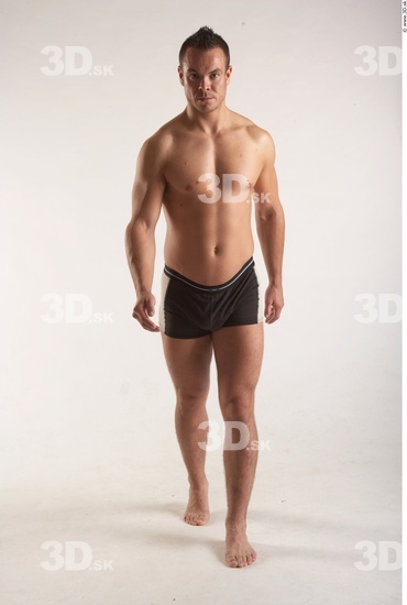 Whole Body Man Animation references Underwear Muscular Studio photo references