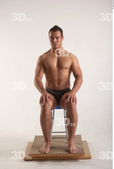 Whole Body Man Artistic poses Underwear Muscular Studio photo references