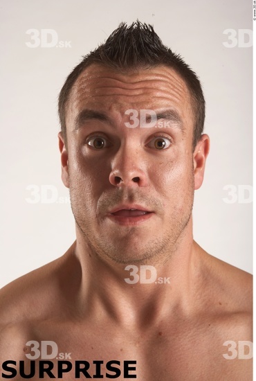 Face Whole Body Emotions Man Muscular Studio photo references