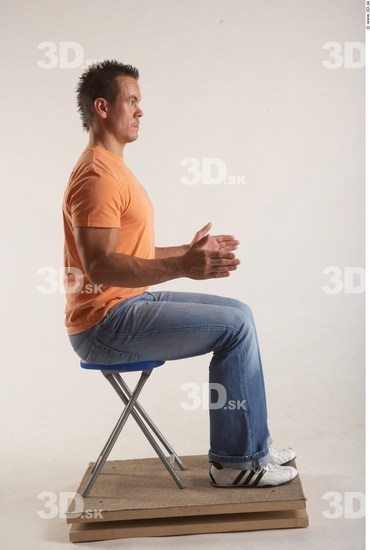 Whole Body Man Artistic poses Casual Muscular Studio photo references