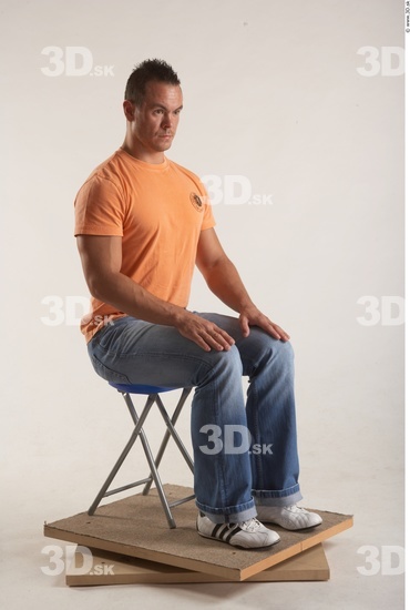 Whole Body Man Artistic poses Casual Muscular Studio photo references