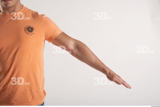 Arm Whole Body Man Animation references Casual Shirt T shirt Muscular Studio photo references