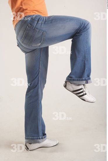 Leg Whole Body Man Animation references Casual Jeans Muscular Studio photo references