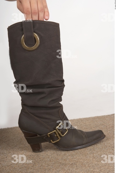 Foot Whole Body Woman Casual Boot Slim Studio photo references