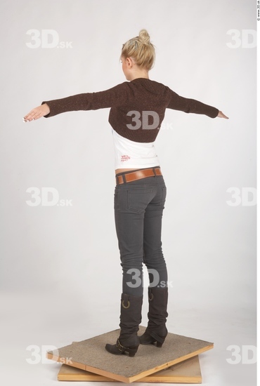 Whole Body Woman T poses Casual Slim Studio photo references