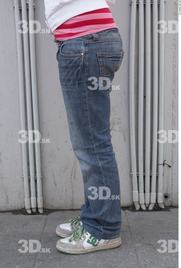 Leg Whole Body Woman T poses Casual T shirt Jeans Slim Chubby Street photo references