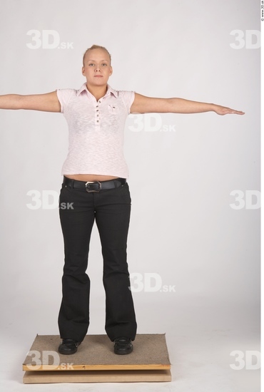 Whole Body Woman T poses Casual Chubby Studio photo references