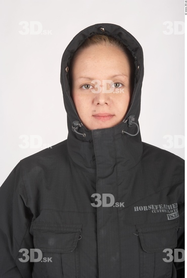 Whole Body Head Woman Casual Windbreaker Chubby Studio photo references