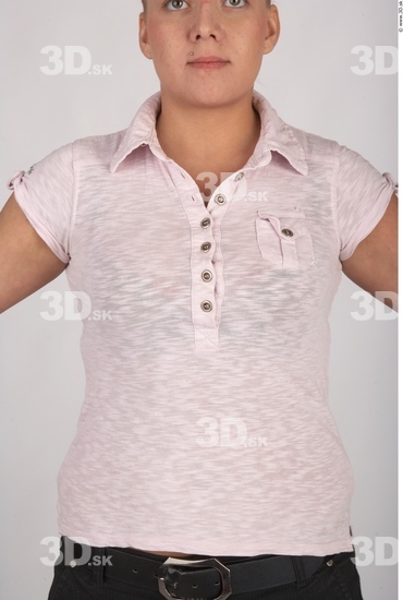 Upper Body Whole Body Woman Casual Shirt T shirt Chubby Studio photo references