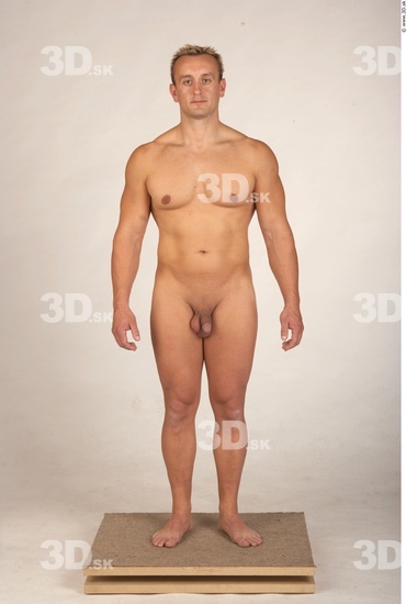 Whole Body Man Nude Muscular Studio photo references