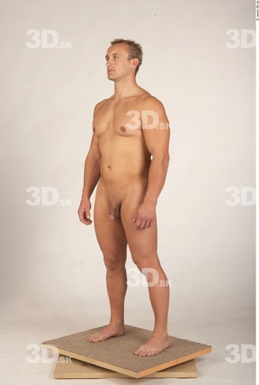 Whole Body Man Nude Muscular Studio photo references