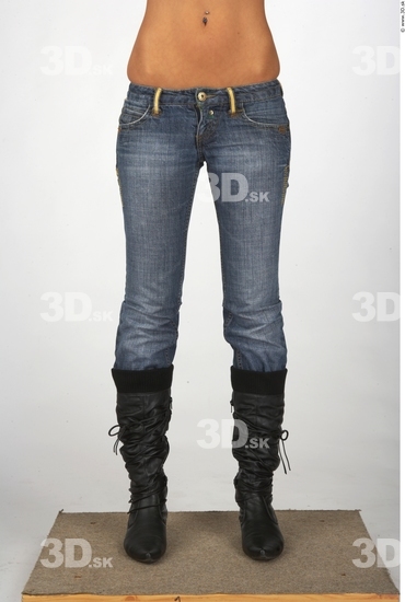 Leg Whole Body Woman Casual Jeans Slim Studio photo references