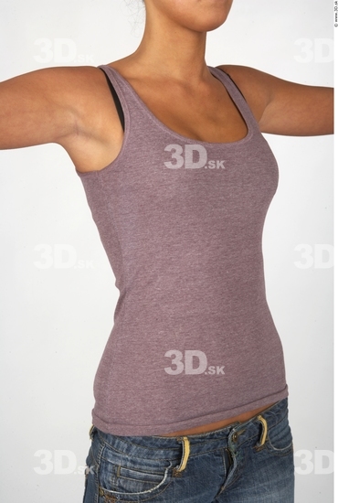 Upper Body Whole Body Woman Casual Singlet Slim Studio photo references