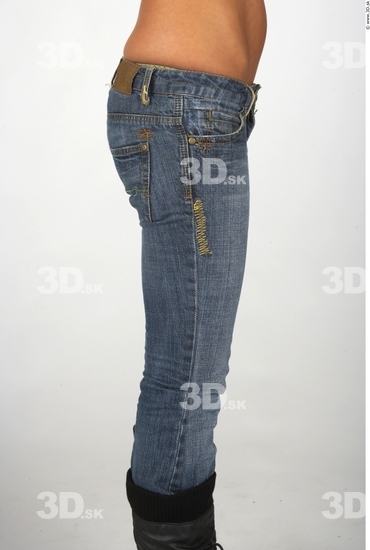 Thigh Whole Body Woman Casual Jeans Slim Studio photo references