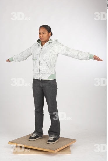 Whole Body Woman T poses Casual Chubby Studio photo references