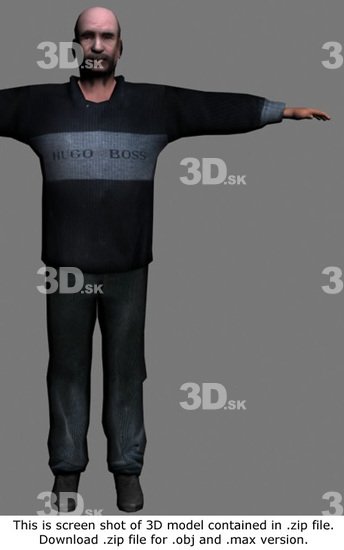 Whole Body Man White 3D Models