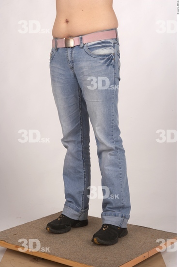 Leg Whole Body Woman Casual Jeans Overweight Studio photo references