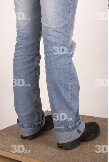 Calf Whole Body Woman Casual Jeans Overweight Studio photo references