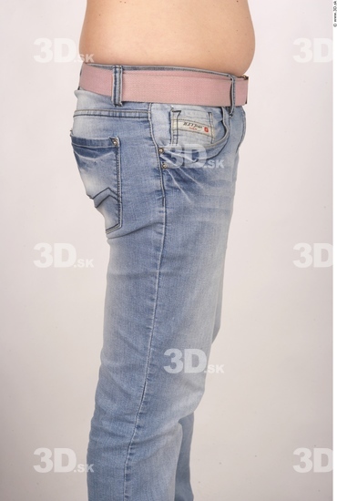 Thigh Whole Body Woman Casual Jeans Overweight Studio photo references