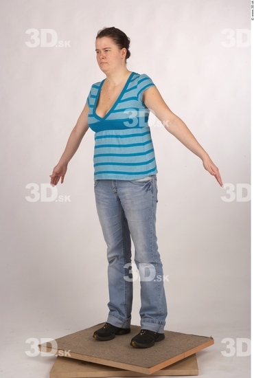 Whole Body Woman Casual Overweight Studio photo references