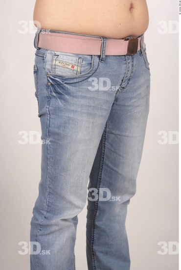 Thigh Whole Body Woman Casual Jeans Overweight Studio photo references