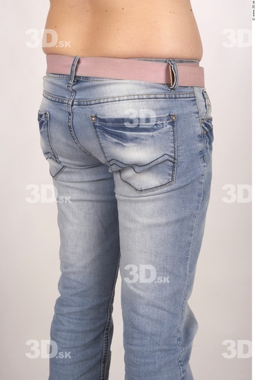 Thigh Whole Body Woman Casual Jeans Overweight Studio photo references