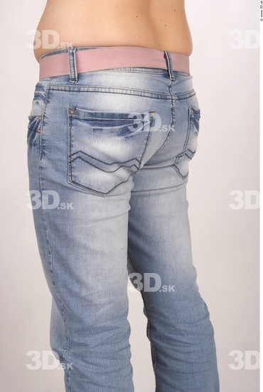 Thigh Whole Body Woman Casual Jeans Overweight Studio photo references