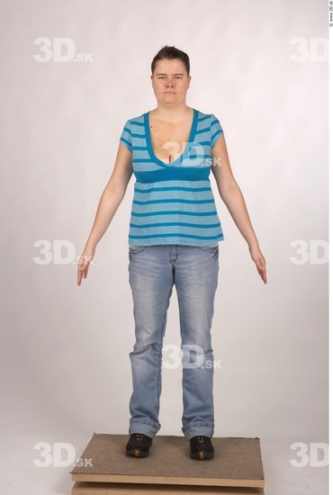 Whole Body Woman Casual Overweight Studio photo references