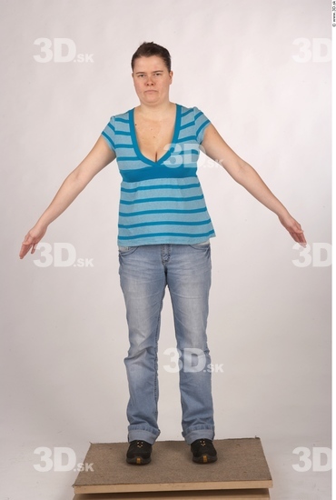 Whole Body Woman Casual Overweight Studio photo references