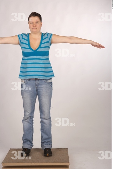 Whole Body Woman T poses Casual Overweight Studio photo references