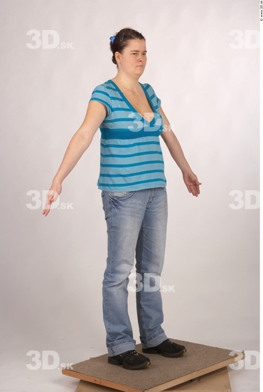 Whole Body Woman Casual Overweight Studio photo references