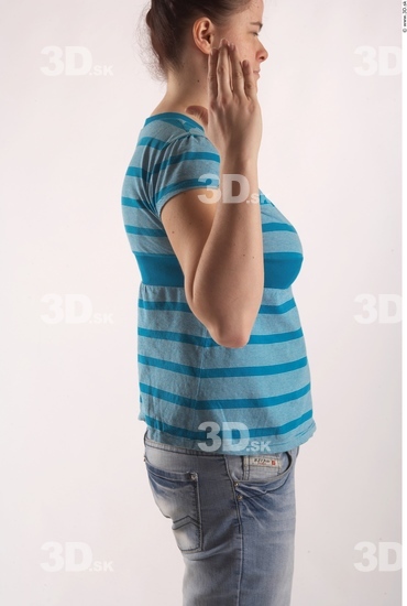 Arm Woman Animation references White Casual T shirt Overweight