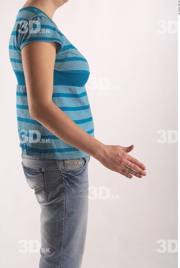 Arm Woman Animation references White Casual T shirt Overweight