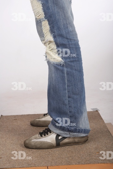 Calf Whole Body Man Casual Jeans Slim Studio photo references