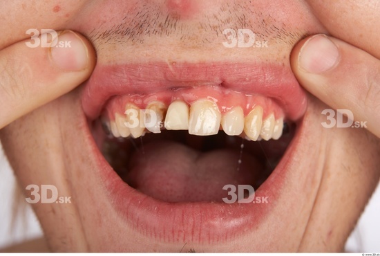 Whole Body Teeth Man Slim Studio photo references