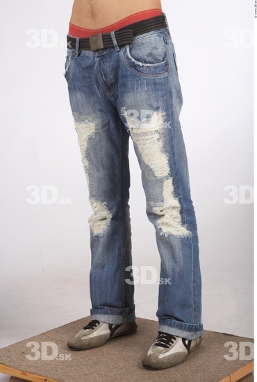 Leg Whole Body Man Casual Jeans Slim Studio photo references