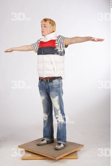 Whole Body Man T poses Casual Slim Studio photo references